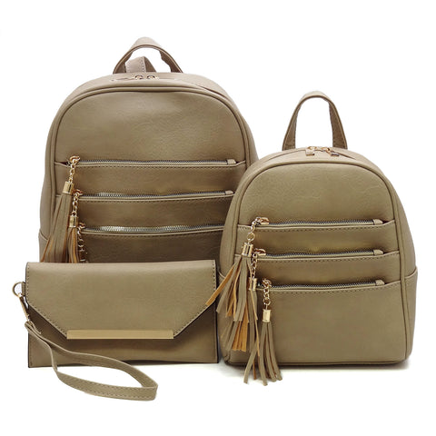 Gold 3pc Backpack Set