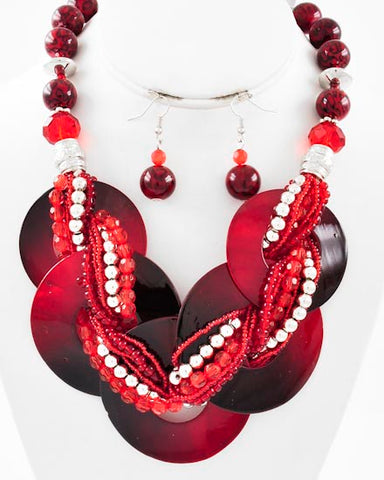 Zuri Red Necklace Set