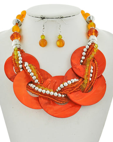 Zuri Orange Necklace Set