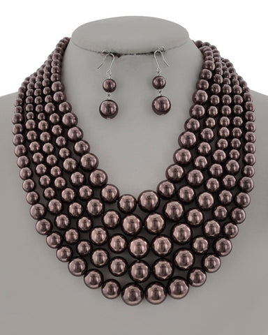 Ginger Pearl Necklace Set