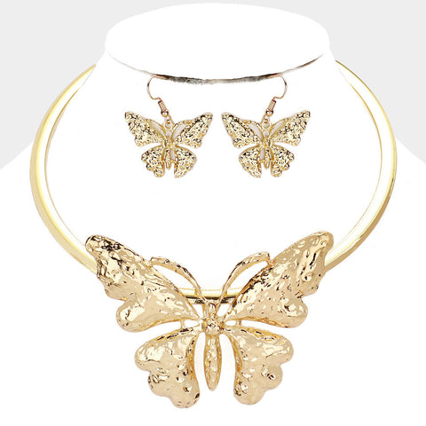 'BELLE' BUTTERFLY CHOKER NECKLACE SET