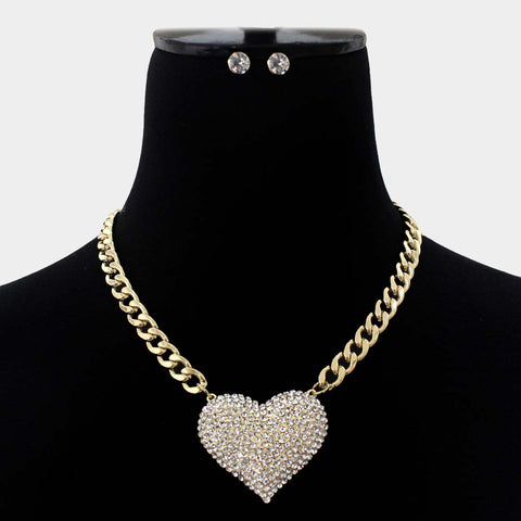 Queen Love Chain Necklace Set