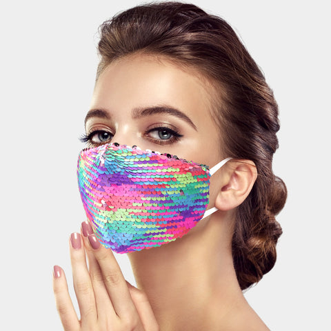 Multi Color Sequin Face Mask