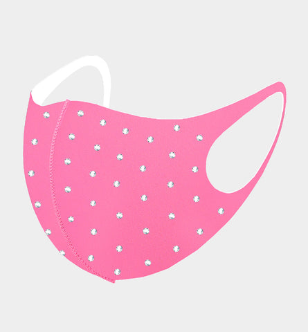 Pink Crystal rhinestone Face Mask