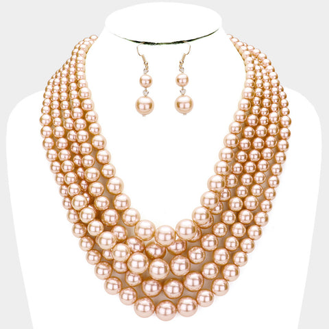 Brown Sugar Pearl Neclace Set