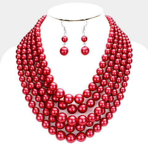 'Paula' Pearl Layer Red