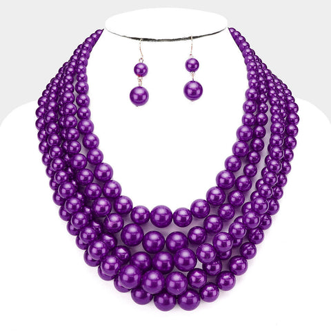 Paula Passion Purple Layer Necklace Set