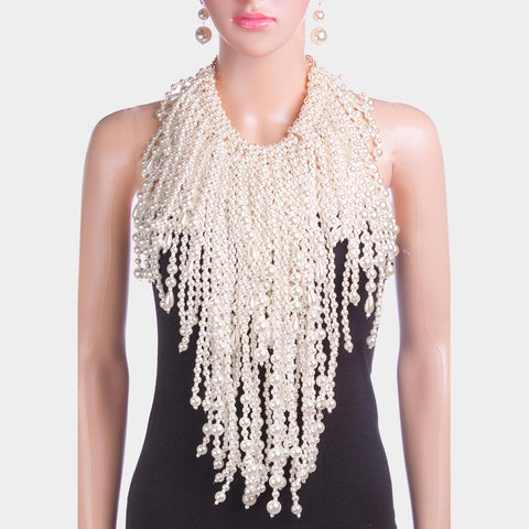 Keren Cluster Pearl Necklace Set