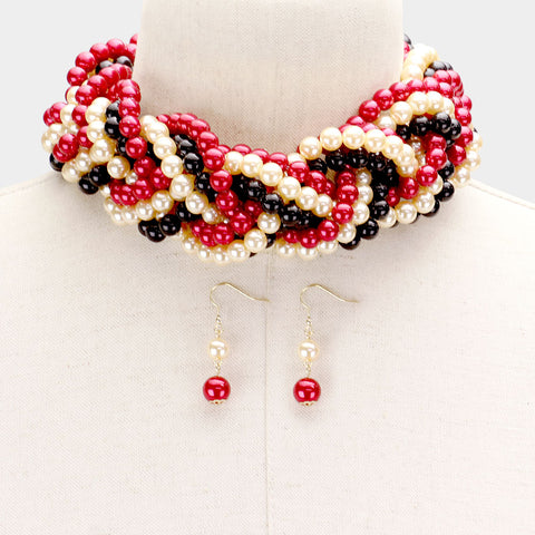Angel Pearl Twist Choker Set