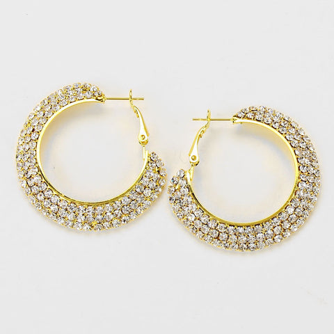 Crystal Rhinestone Hoop Earrings