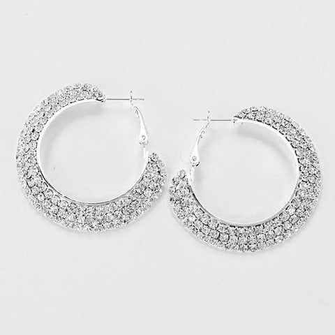 Crystal Rhinestone Hoop Earrings