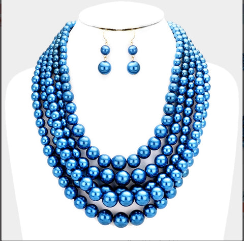 Royal Pearl Layer Necklace Set